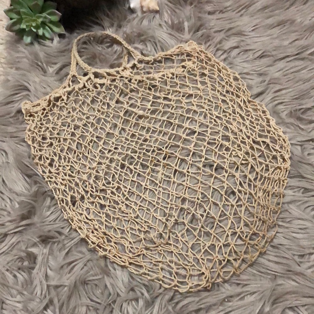 Mesh Shoppers Markets Tote-Natural Color-12x14 Unstretched